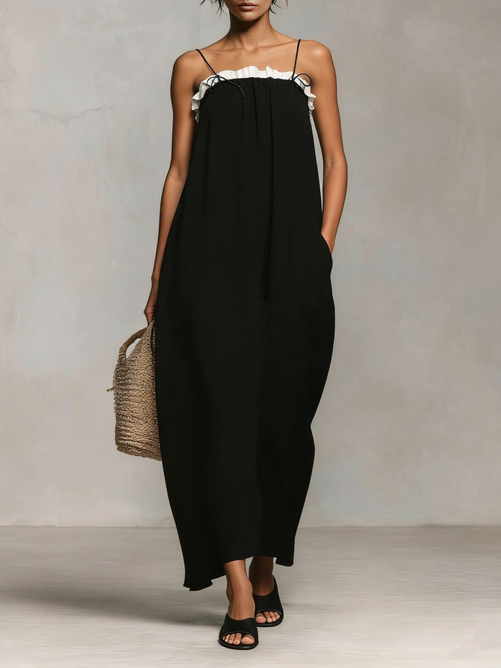 Mirelle™ | Vestido Maxi con Bloques de Color y Tirantes de Espagueti
