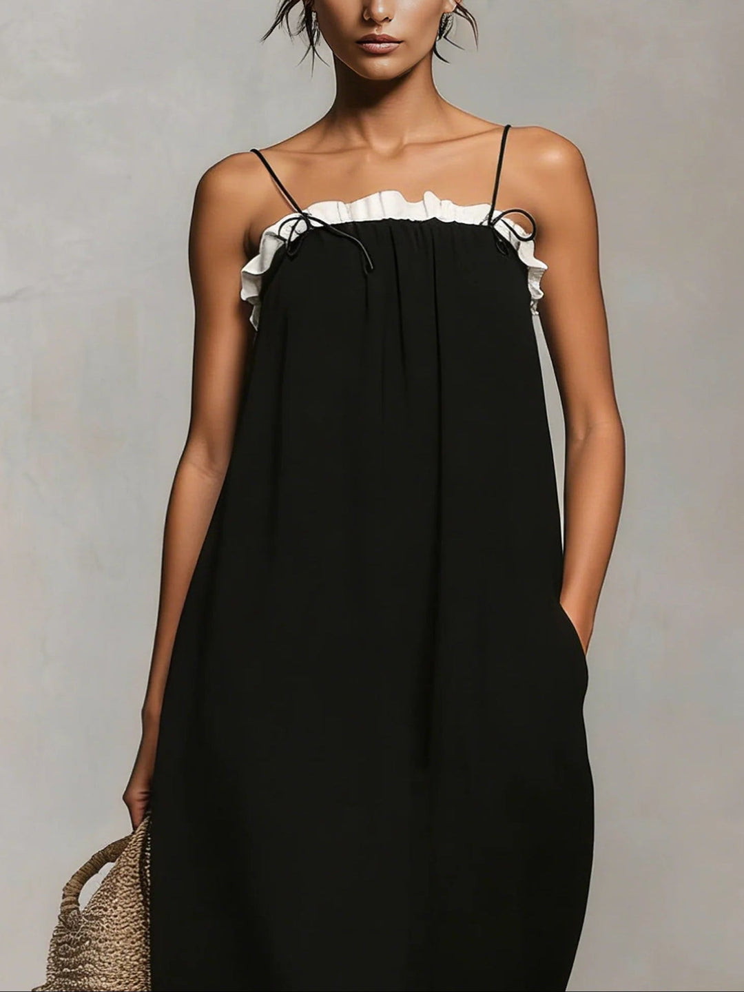 Mirelle™ | Vestido Maxi con Bloques de Color y Tirantes de Espagueti