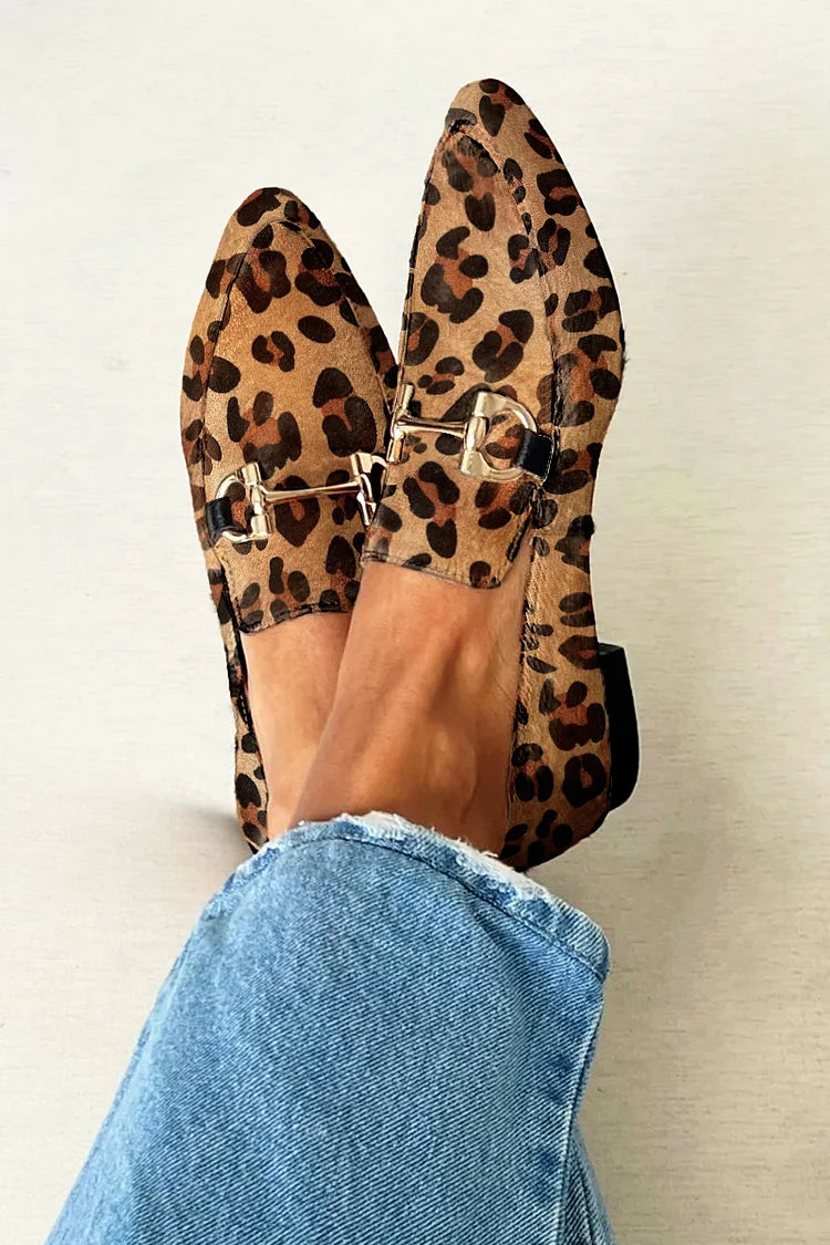 BIANCA | MOCASINES ELEGANTES CON ESTAMPADO Y HEBILLA DE METAL