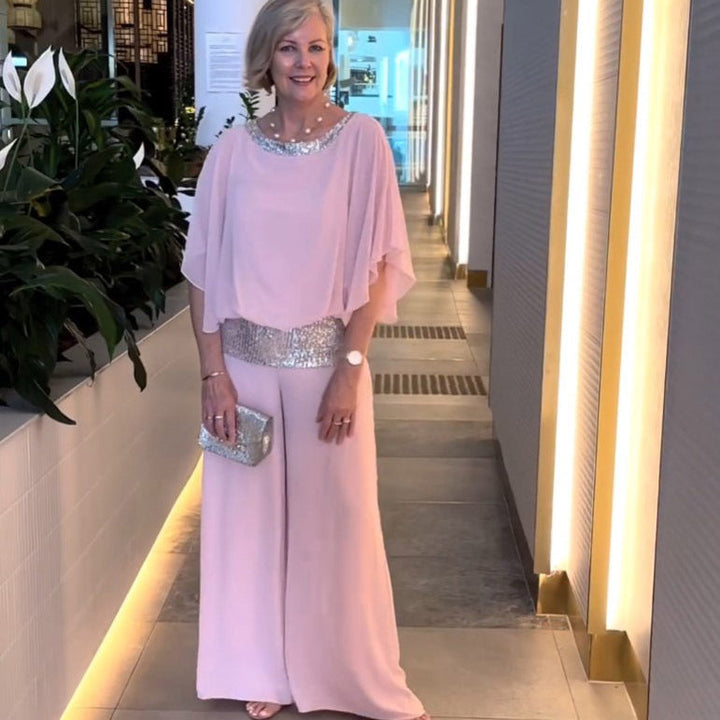 Mireya | Elegante Conjunto de Pantalones de Pierna Ancha de Dos Piezas para la Noche