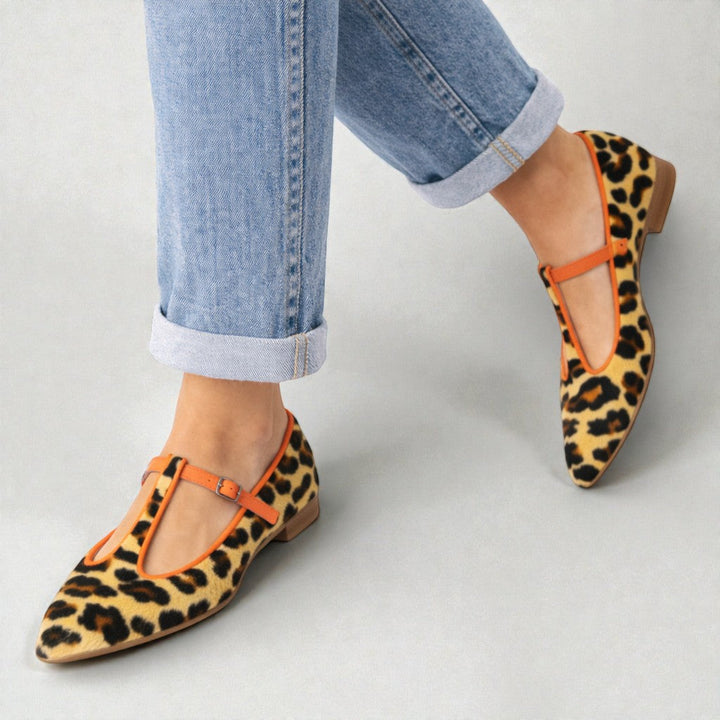 Lulu | BALERINAS T-STRAP DE LEOPARDO