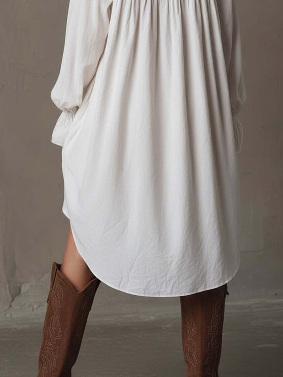 Lucia | Vestito Camicia con Dettagli in Pizzo