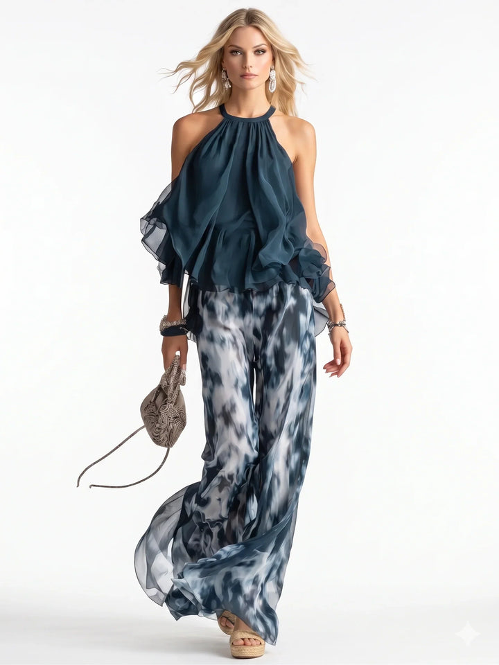 Conjunto de chiffon elegante de dos piezas