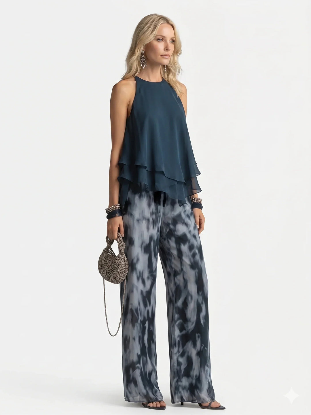 Conjunto de chiffon elegante de dos piezas