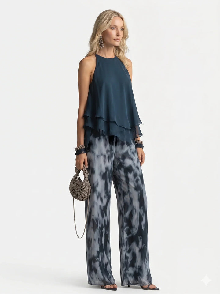 Conjunto de chiffon elegante de dos piezas