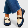 MARLEEN | MOCASÍN AZUL MARINO CON TACÓN BAJO