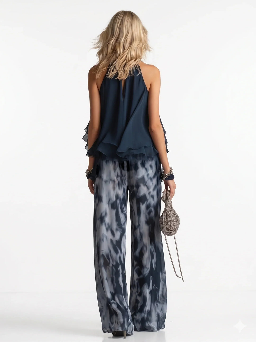 Conjunto de chiffon elegante de dos piezas
