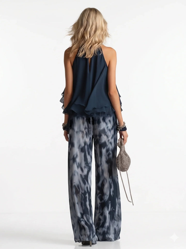 Conjunto de chiffon elegante de dos piezas