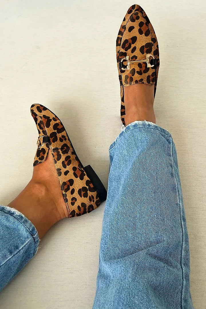 BIANCA | MOCASINES ELEGANTES CON ESTAMPADO Y HEBILLA DE METAL