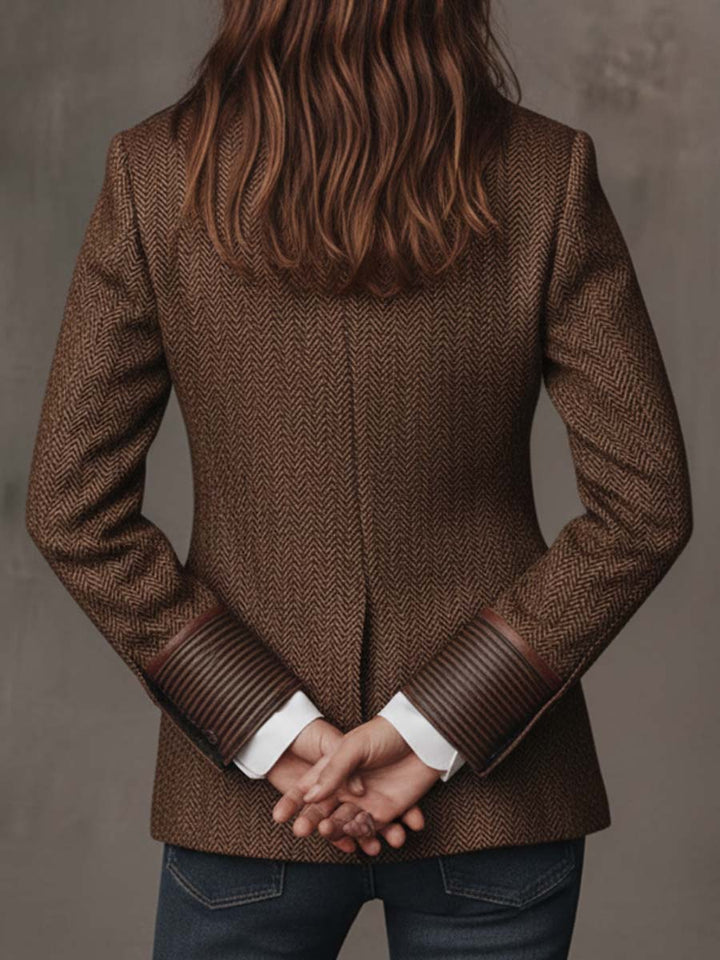 Blazer da Donna in Pannello Stampa Herringbone