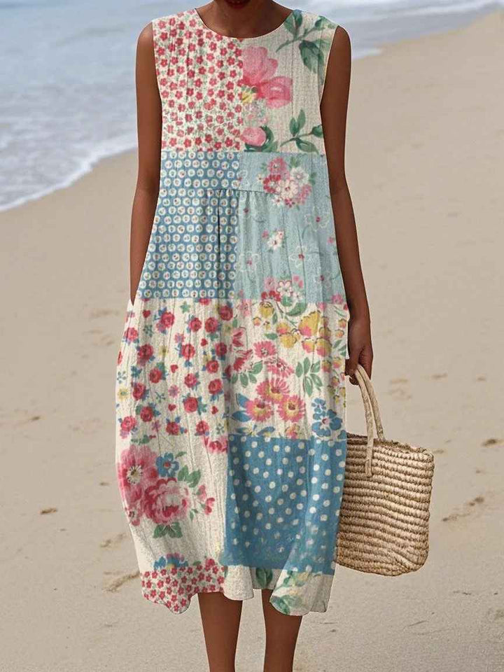 Megan | Vestido Maxi de Verano Suelto y Estampado Vintage