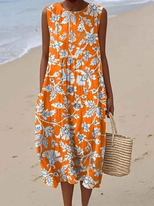 Megan | Vestido Maxi de Verano Suelto y Estampado Vintage