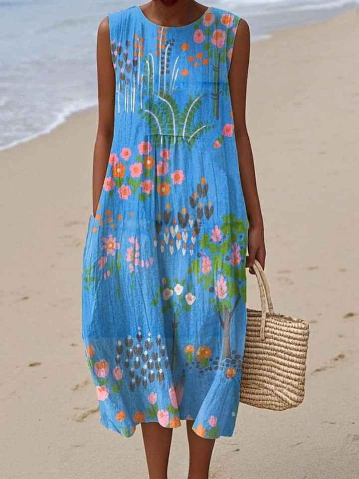 Megan | Vestido Maxi de Verano Suelto y Estampado Vintage