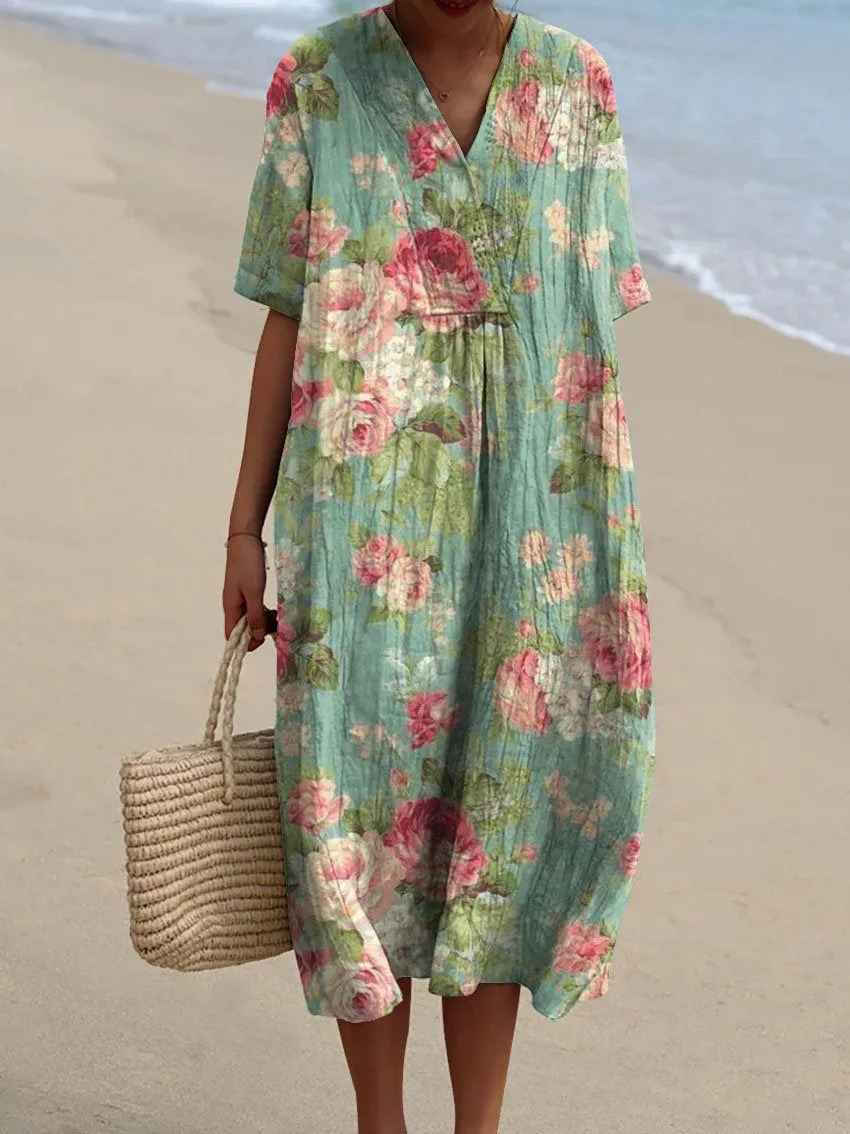 Eleanor | Vestido Maxi Floral Verano Cómodo