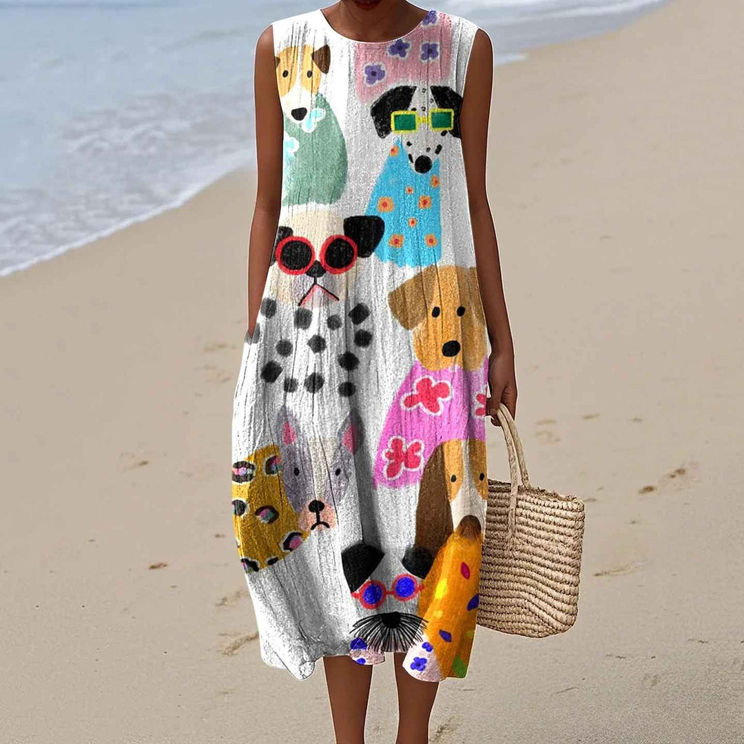 Megan | Vestido Maxi de Verano Suelto y Estampado Vintage