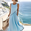 Brenda | Elegant Sleeveless Colorblock Summer Maxi Dress