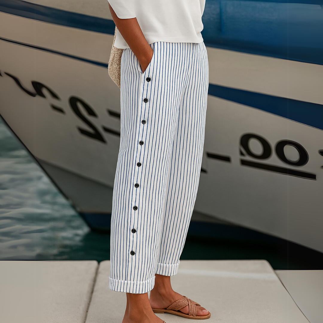 Sharon | Pantalones de Verano Sueltos a Rayas Cómodos
