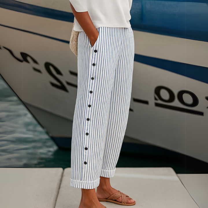 Sharon | Pantalones de Verano Sueltos a Rayas Cómodos