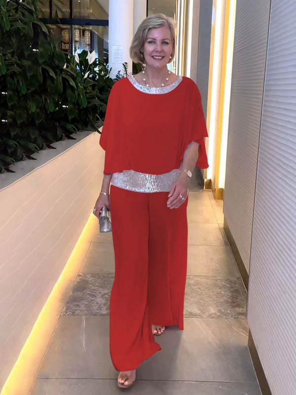 Mireya | Elegante Conjunto de Pantalones de Pierna Ancha de Dos Piezas para la Noche