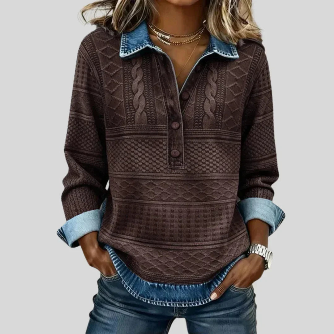 Azalea - Maglione Vintage a Treccia con Collo