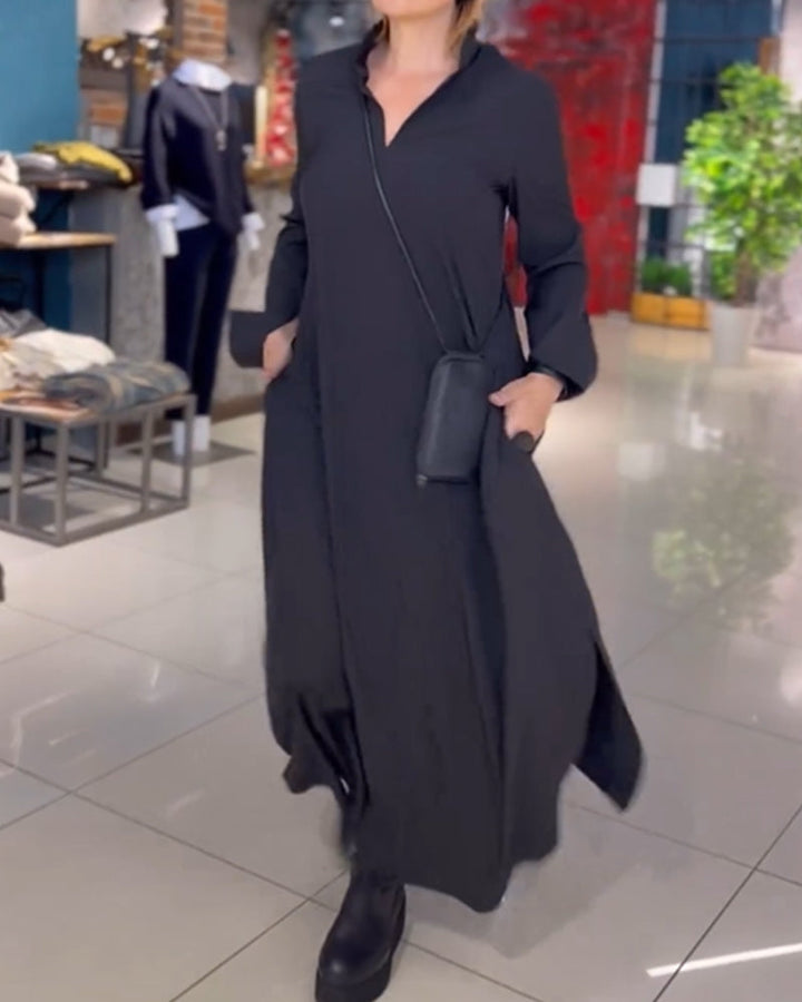 Evie - Vestido Maxi Suelto con Estilo Retro