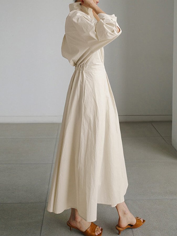 Brynn - Vestido Swing A-Line con Cuello Polo Chic