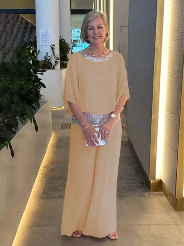 Mireya | Elegante Conjunto de Pantalones de Pierna Ancha de Dos Piezas para la Noche