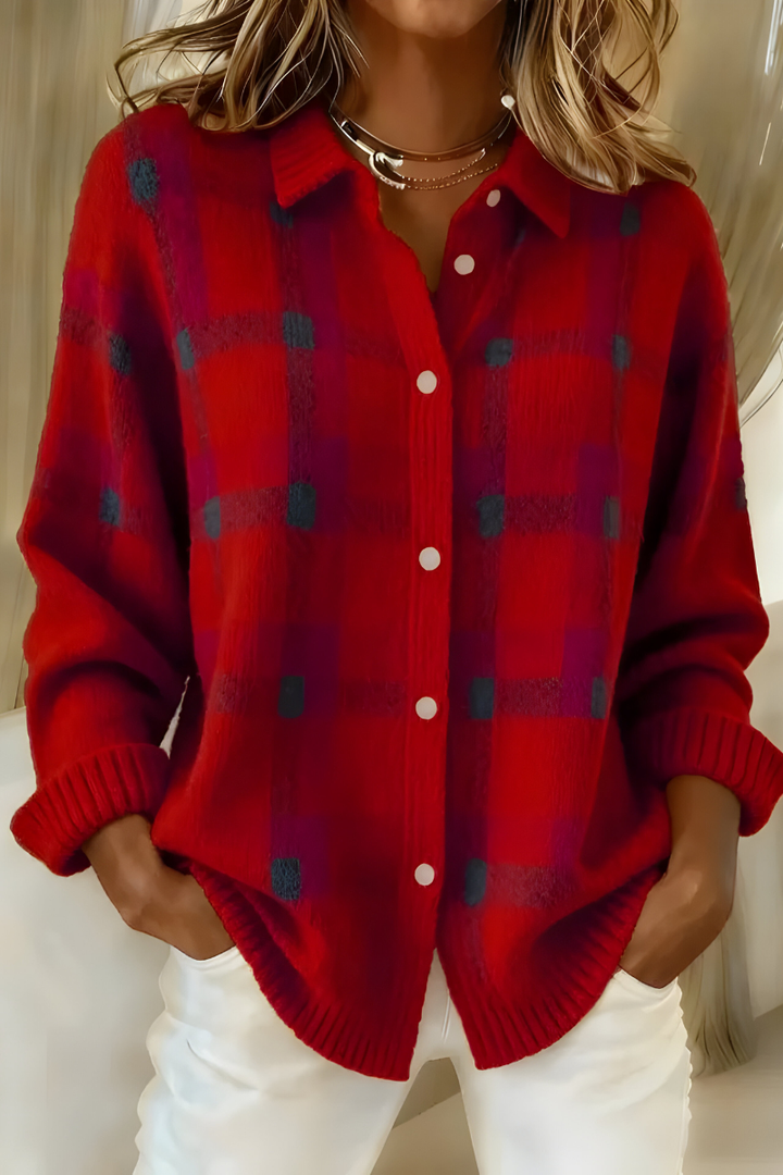ANNA | CARDIGAN IN MAGLIA A QUADRI