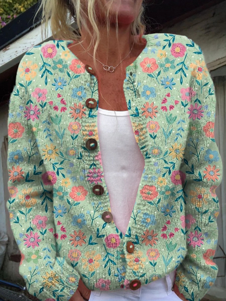 Foxfield™ | Cardigan Floreale Vintage per Donna