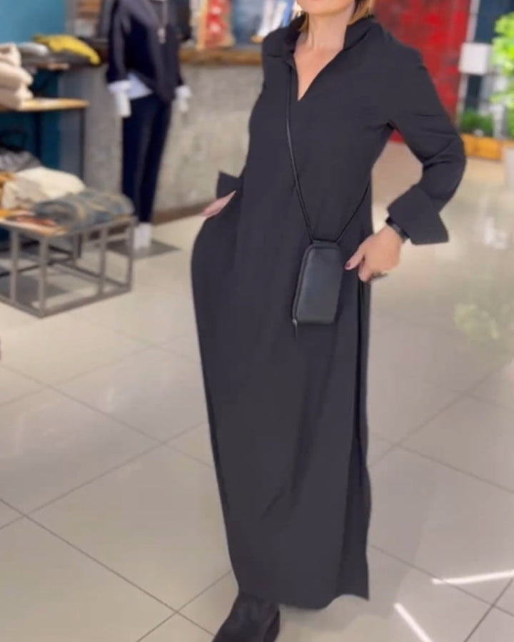 Evie - Vestido Maxi Suelto con Estilo Retro
