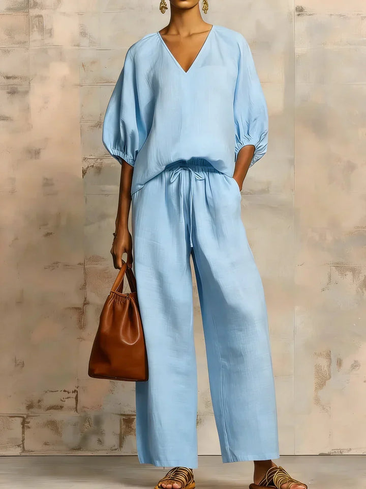 Valencia | Conjunto de dos piezas de lino elegante y relajado