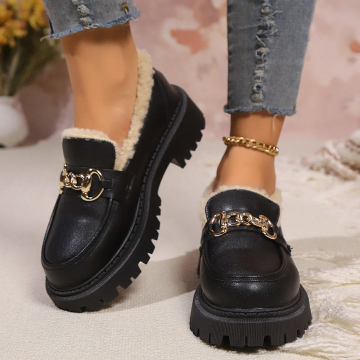Ella™ - Mocasines Gruesos Cálidos y Cómodos con Forro de Forro Polar