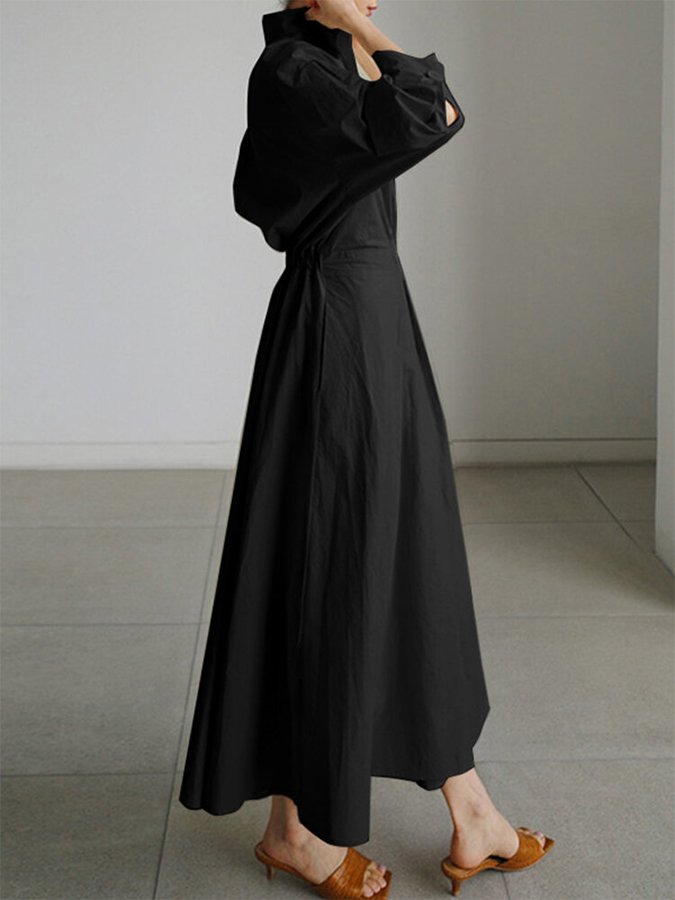 Brynn - Vestido Swing A-Line con Cuello Polo Chic