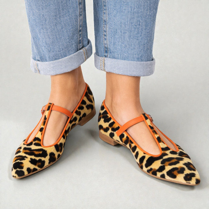Lulu | BALERINAS T-STRAP DE LEOPARDO