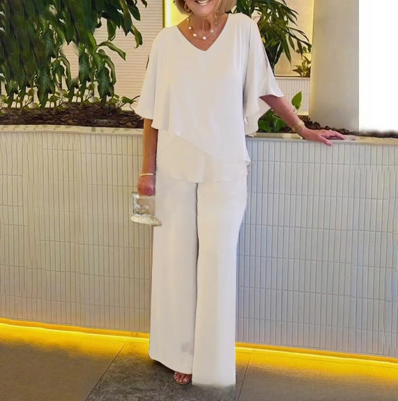 Martha | Elegante Conjunto de Dos Piezas con Pierna Ancha.
