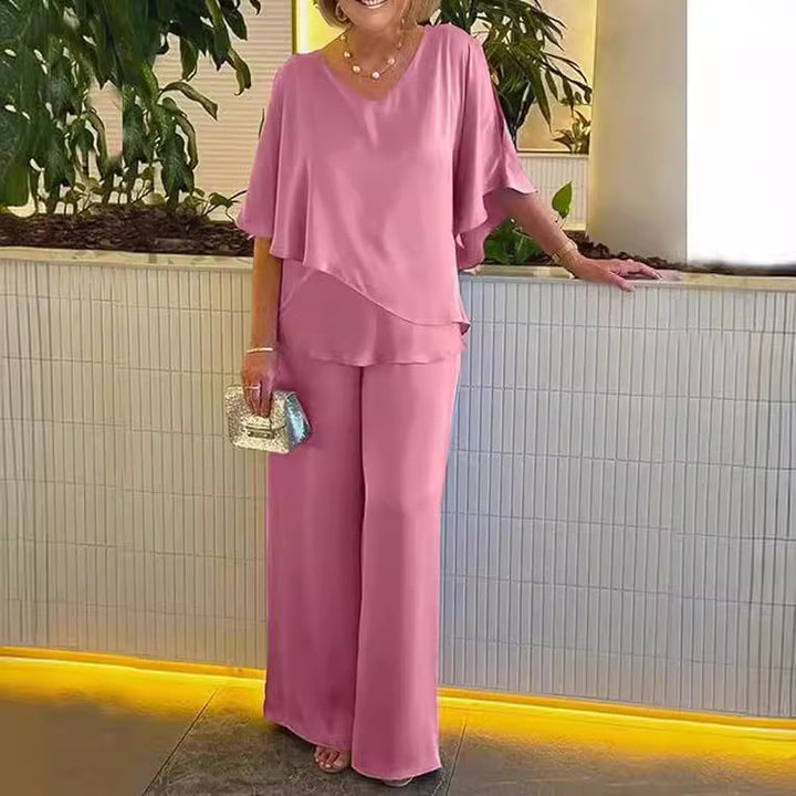 Martha | Elegante Conjunto de Dos Piezas con Pierna Ancha.