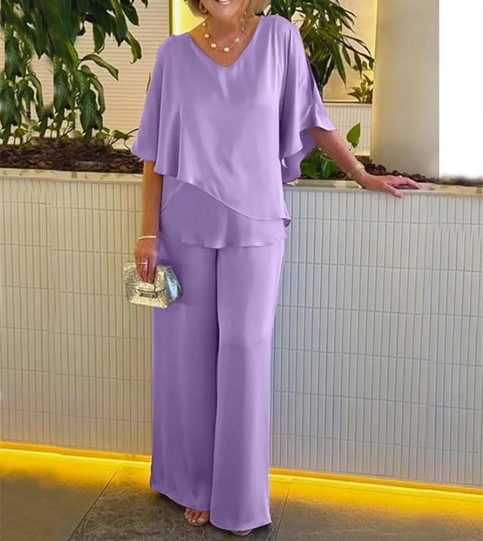 Martha | Elegante Conjunto de Dos Piezas con Pierna Ancha.