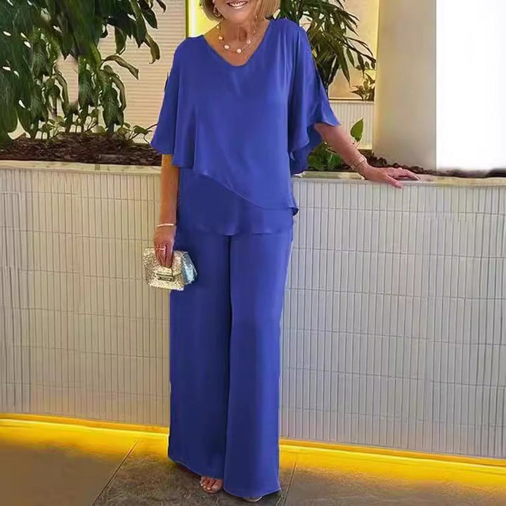 Martha | Elegante Conjunto de Dos Piezas con Pierna Ancha.