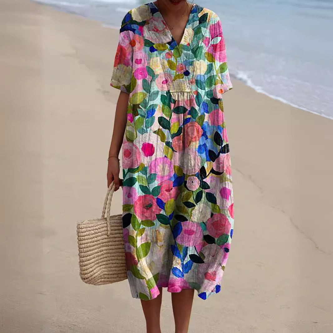 Luna - Vestido de Verano Floral Colorido