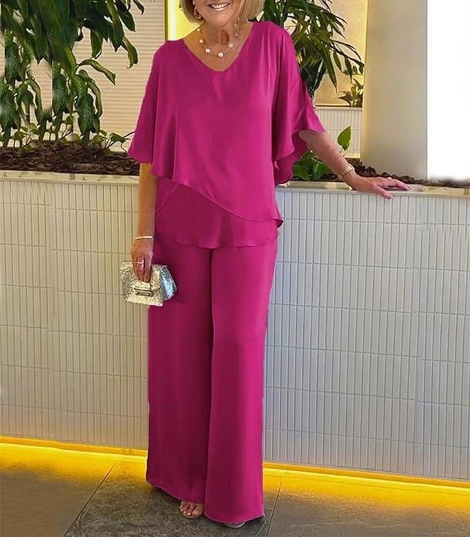Martha | Elegante Conjunto de Dos Piezas con Pierna Ancha.