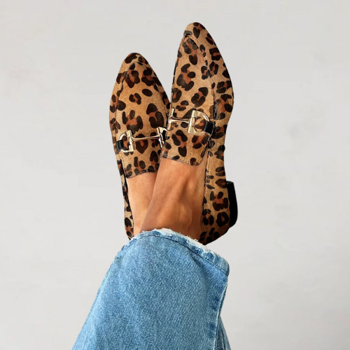 BIANCA | MOCASINES ELEGANTES CON ESTAMPADO Y HEBILLA DE METAL