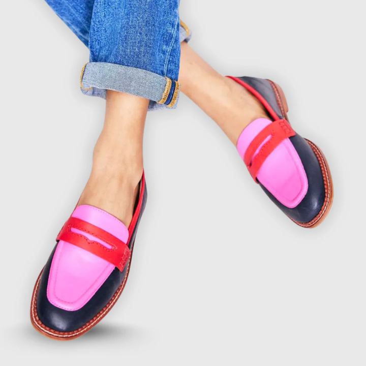 Lunessa | Mocasines negros con acentos coloridos
