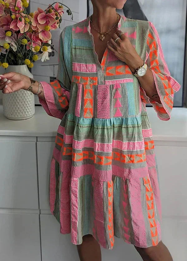 Ava - Vestido de Verano de Cáñamo con Escote en V Chic