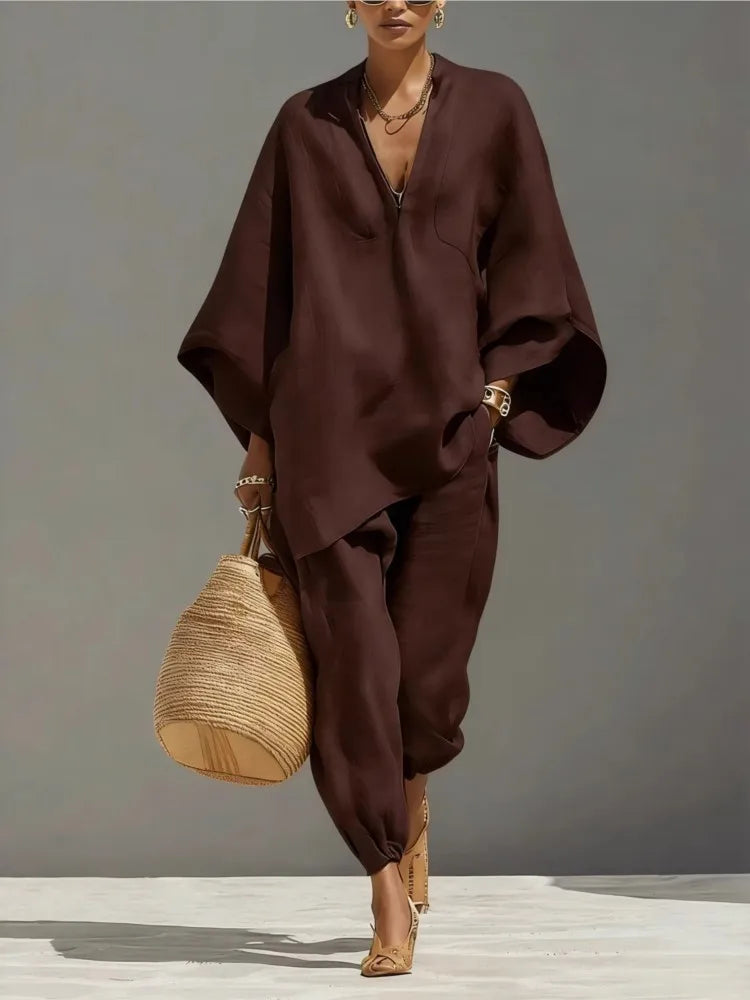 Silvia | Pantalones Anchos Casual Retro Simples para Mujeres