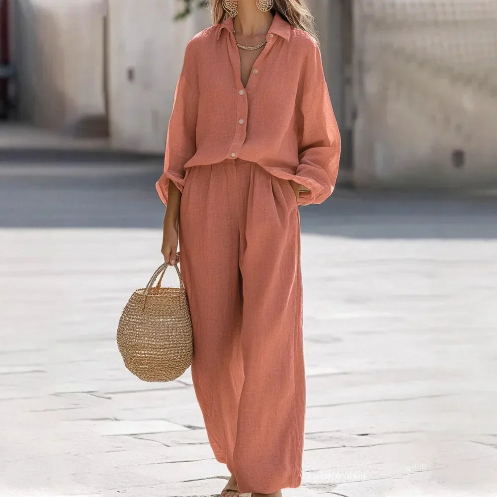 Giuseppe | Conjunto Elegante de Algodón y Lino para Mujeres