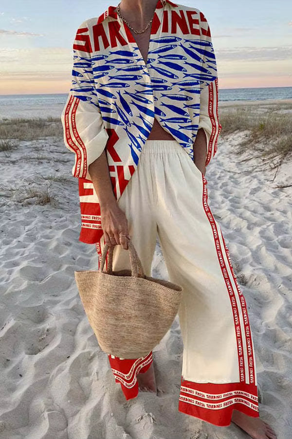 Linda | Elegante Conjunto de Verano de Dos Piezas con Estampado Suelto