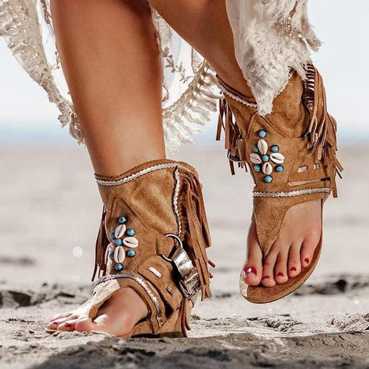 Victoria™ - Sandalias Boho Retro con Flecos