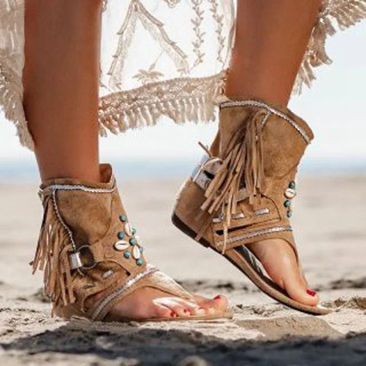 Victoria™ - Sandalias Boho Retro con Flecos