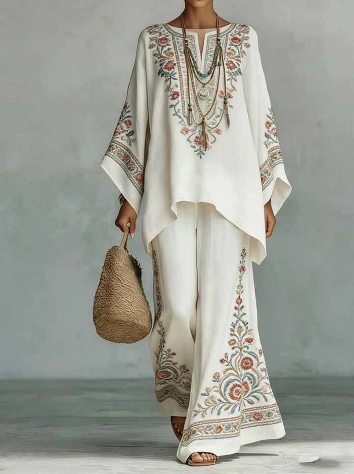Celine | Conjunto de Dos Piezas de Lino Elegante