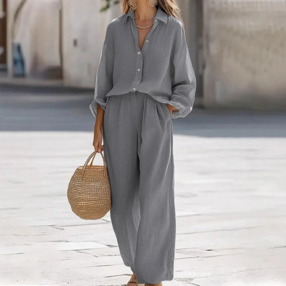 Giuseppe | Conjunto Elegante de Algodón y Lino para Mujeres
